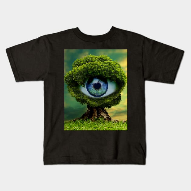 The eye of Tree Kids T-Shirt by Astroidworld